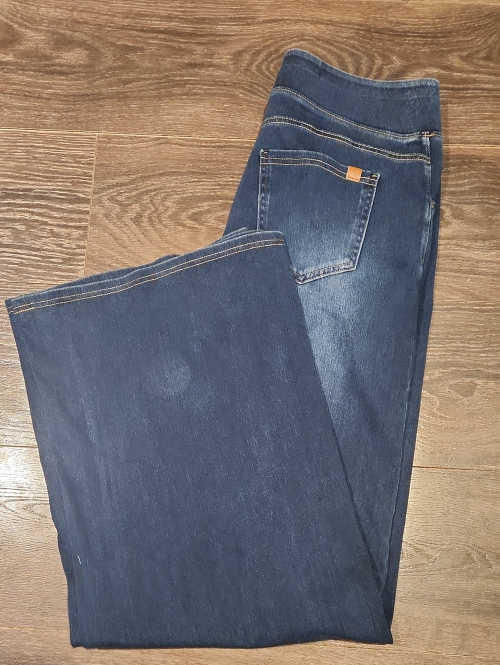 ❤️ NWT! HALARA FLEX DENIM WIDE LEG PULL ON JEANS, 12 - 14 LONG (LARGE TALL) - Picture 11 of 12